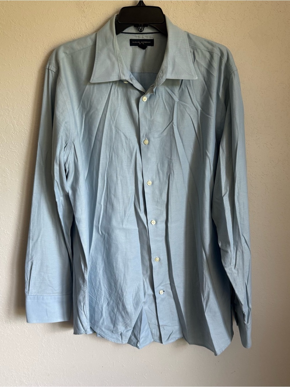 Men’s XL Blue Banana Republic Fitted Cotton Preppy Formal Office Button Up Shirt
